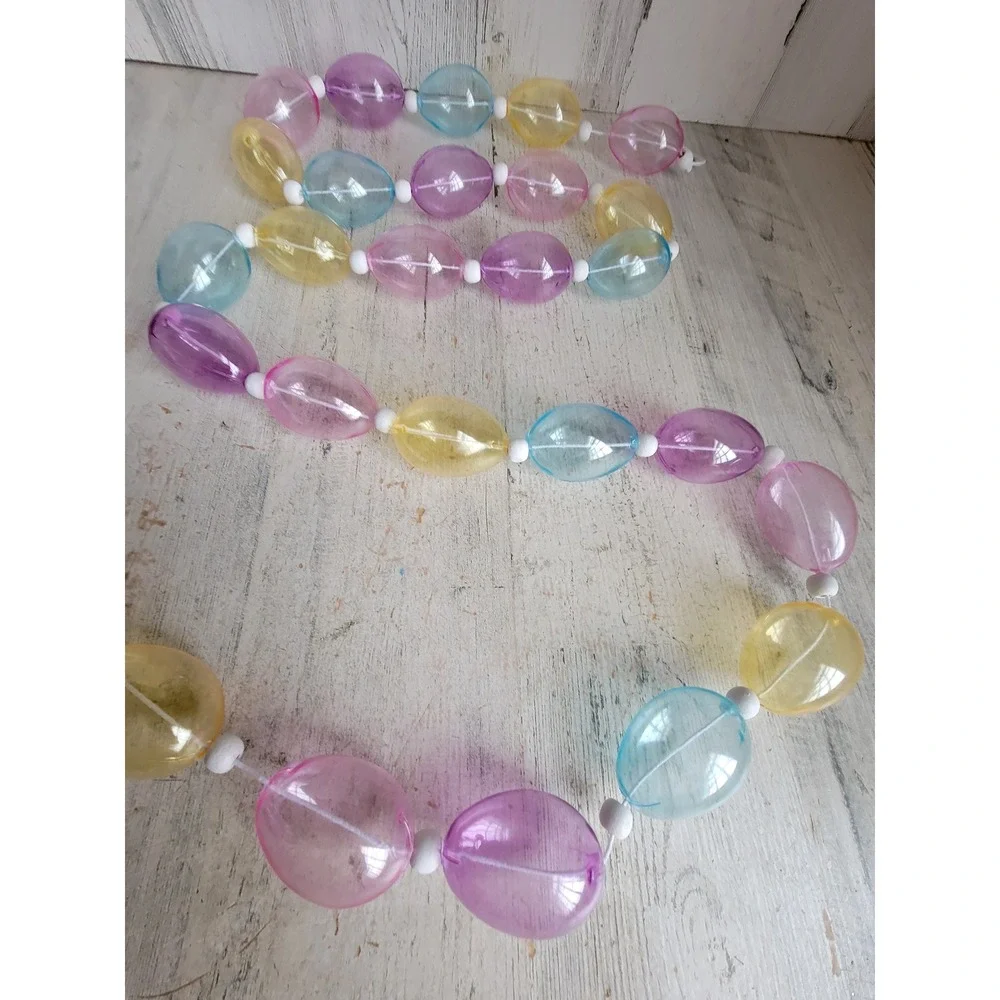 Easter plastic bubble egg garland pastel spring home decor figure